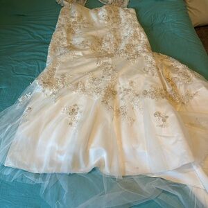 Elegant White Lace Plus Size 22-24 Wedding Dress